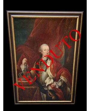 Oil on canvas painting, depicting Charles Emmanuel III of Savoy: period: mid-700     